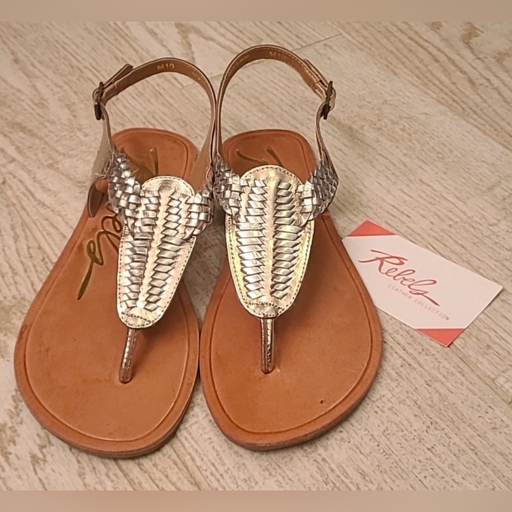 Rebels Silver & Gold Leather Sandals